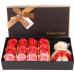 Gift Box Soft Durable 12 Rose Flower Soap Flower Plush Bear Valentine's Day Romantic Gift with Box 23.5 12 5cm(Red)
