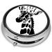 Black and White Giraffe Round Pill Box - 3 Compartment Travel Organizer for Easy Meds Storage - Buy Online on GoSupps.com