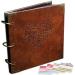 ADVcer Photo Album or DIY Scrapbook (10x10 inch 50 Pages Double Sided)  Vintage Leather Cover Three-Ring Binder Picture Booth Albums with 9 Colors 408pcs Self Adhesive Photos Corners for Memory Keep 01 Photo Album A1 (L...