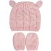 XYIYI Newborn Baby Winter Beanie Hat Mitten Set - Pink - 0-3 Months - Buy Online on GoSupps.com