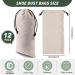 12 Pcs Beige Flannel Shoe Dust Bags with Drawstring Closure - Washable Breathable Covers for Travel & Storage | 8 x 17 Inches - Buy Online on GoSupps.com