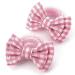 Topkids Accessories Bow Hair Bobbles/Hair ties for Girls Hair Accessories for Girls Hair Bands for Girls Hair bobbles for Girls Hair Bows Hair Elastics (Gingham Pink)