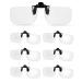 6 Pairs Clip On Reading Glasses Flip up Magnifying Clip on Lens Blue Light Blocking Reading Glasses Classic Color 2.0 x