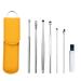 Innovative Spring Earwax Cleaner Tool Set - Ear Wax Removal Tool Ear Curette Ear Wax Remover Tool with Storage Box (B-Yellow)