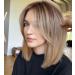 Emmor blonde wigs with curtain bangs shoulder -length synthetic women's wigs for long heat -resistant wig for everyday use natural and comfortable ombre blonde ombre blonde #