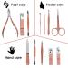 Rose Gold Stainless Steel Manicure Set - 12 in 1 Nail Clippers and Beauty Tools with Pink Leather Bag | Home, Workplace & Travel Friendly | Great Gift Idea - Buy Online on GoSupps.com