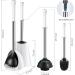 Hideaway Toilet Plunger Bowl Brush Combo Set with Holder - Elegant Scrubber Cleaner Caddy for Bathroom - White - Buy Online on GoSupps.com