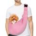 Petloft carrier dog reversible small dog carrier adjustable pet sling hands-free body cross-body carrier with collar for dog/cat/rabbit (light pink)