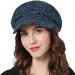 Blue Womens Newsboy Cap with Visor | Cabbie Fiddler Octagonal Hat for Spring and Summer - Buy Online on GoSupps.com