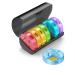 Weekly Pill Organizer 7 Day 2 Times a Day Sukuos Large Daily Pill Medicine Cases Box for Pills/Vitamin/Fish Oil/Supplements (Rainbow-Black)