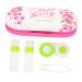 JECOMPRIS Terrariums 1 set of double-layer glasses case storage box for glasses Mini travel set for contact lens container Contact lens solution Travel accessories FiligreeTui Haupt Rosa 16.5x7x5.5cm