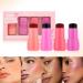 Water Jelly Tint Stick Sheer Lip & Cheek Stain Finish 3-In-1 Cheek Blush Stick & Eyeshadow & Lip Tinted Makeup Stick Long-Lasting Moisture - 1 000+ Swipes Per Stick (4 Colors)