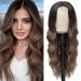 Long Wavy Dark Brown Wigs for Women 26 inch Ombre brunette Middle Part Wig Premium Protein Fiber Natural Looking Hair Replacement Wig for Daily Party Use Cosplay Costume Halloween Wig (26'' Ombre Brunette)