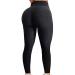 JGS1996 Women's High Waist Yoga Pants Tummy Control Slimming Booty Leggings Workout Running Butt Lift Tights Large Black