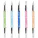 5 Pcs Dual Tipped Silicone Nail Tools Silicone Head Acrylic Handle Nail Art Brushes Nail Sculpture Pen Rhinestone Nail Polish Acrylic Carving Pen for Home Salon