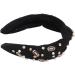 Valentine Day Rhinestone Knotted Headband for Women with Top Knot Design Exquisite Appearance for Matching Clothes (Black) - Buy Online on GoSupps.com