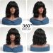 OUFEI Black Curly Wig with Bangs - 13 Inches | Heat Resistant Synthetic Hair for Women - Perfect for Daily Wear, Parties, and Cosplay - Buy Online on GoSupps.com