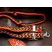 CHALLENGER Nylon Braided Roping Knotted Barrel Reins in Orange/Black - 60712 - Buy Online on GoSupps.com
