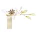 Bridal Wedding Hair Comb Bridal Headdress Resin Hair Comb Pearl Comb Bride Hair Wedding for Women and Girls 12.5x7.5cm Gold