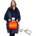 Usb-heated portable ceiling with large heating surface winter USB heating ceilings -3 heating zones & huge pockets portable portable hooded sweatshirt for camping/fishing/cold houses (NO Power Bank)
