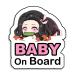 Daina Super Cute Baby Nezuko On Board Reflective Bumper Sticker, Kid Safety Slow Down Sign Sticker Decals for Cars, 1 pc.