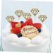 100pcs Wedding Birthday Diamond Decor Cake Insert Card Golden medium - Buy Online on GoSupps.com