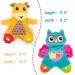 Teytoy 2 Pcs Crinkle Baby Toys with Teether | Newborn Teething Sensory Bib | Soft Snuggle Security Blanket for Unisex Babies 0-36 Months - Owl and Deer Design - Buy Online on GoSupps.com