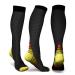 Zlyj 3 couple compression stockings fitness compression socks for women and men protective socks compression running socks cycling knee socks XL A