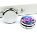 Beautiful Orchid Print Round Pill Box - 3 Compartment Portable Medicine Organizer | Decorative Metal Pocket Pill Case - Buy Online on GoSupps.com