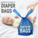 500 Count Disposable Baby Diaper Bags with Fresh Baby Powder Scent | Easy Tie Handles | Multi-use for Pet Waste Disposal & Sanitary Pads - Blue - Buy Online on GoSupps.com