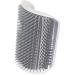 SunGrow Self-Grooming Brush for Ferrets & Cats, Light Gray Self Massager, Mountable to Corners and Flat Surfaces, Includes Brush, Catnip, Screws and Adhesive Tape, 1-pc