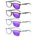 4 Pack Progressive Multifocus Reading Glasses for Women Men Spring Hinge Eyeglasses Blue Light Blocking Readers Mix Color 2.25 x
