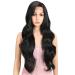 Joedir 76.2 cm long corrugated art hair wig for women 130 % density heat-resistant fiber black 30 inch (pack of 1) side part with lace wavy black
