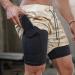 MONISE Men's 2-in-1 Running Shorts - Phone Pocket, Quick Dry, Breathable, Lightweight - Khaki, Medium | Ideal for Exercise, Jogging, Cycling - Buy Online on GoSupps.com