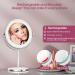 8 inch Rechargeable Lighted Makeup Mirror | 1X/10X Magnification | 3 Color LED Lights | 360 Rotation | Cordless and Brightness Adjustable - Buy Online on GoSupps.com