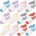 CozyWay Baby Non-Slip Baby Socks Toddler Socks With Grippers Ankle Style 6-12 Months Mixed Girls 12 Pairs