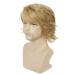 Men's Short Fluffy Layered Blonde Wig - Natural Synthetic Hair for Halloween Cosplay - Buy Online on GoSupps.com