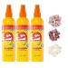 Hair Detangler Kit Trio - 3 Mango Detangling Sprays and 3 Satin Scrunchies.