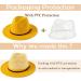 HUDANHUWEI Women's Yellow Wide Brim Fedora Hat - Classic Felt Panama Hat with Belt Buckle - Buy Online on GoSupps.com