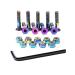 Skateboard Hardware 9PCS Bolts Set Deck Mounting Screws Nuts Hex Key Skate Parts Outfits Dazzling Color Fasteners Longboard Cruiser Best Mounting 1-1/4", 1", 7/8" 0.88 Inches
