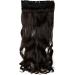 17 Inch One Piece Clip In Hair Extensions Curly Hairpieces 5 Clips Wavy Synthetic For Women Ladies - Dark Brown(43cm-120g) - Buy Online on GoSupps.com