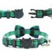 Green Plaid Cat Collar Breakaway with Bell and Bow Tie - Adjustable Safety Collar for Kitty and Kitten (6.8-10.8in) - Buy Online on GoSupps.com