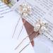 Yheakne Gold Flower Pearl Wedding Hair Pins 2Pcs - Bridal Hair Accessories with Crystal Accents - Vintage Boho Hair Barrette Pins for Women and Girls - Buy Online on GoSupps.com