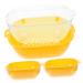 Alipis 1 Set Fruit Drain Basket Storage Shelf Plastic Laundry Baskets Kitchen Accessory Household Container 32X27CM Orange