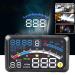 Universal Car Windshield HUD Head Up Display Screen with MPH/KM/h RPM Fuel Consumption Speed Limit Warning Water Temp Plug & Play for OBD2 and EUOBD