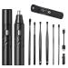 2024 Nose Hair Trimmer Rechargeable with 6 Pieces Earpick Trimming Nose Hair Painless Removal Nose Hair Speed Rotation Motor Nose Hair Clipper (Black)