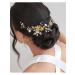 IYOU Bridal Jewelry | Wedding Hair Vine & Gold Headband with Pearls & Leaves | Elegant Prom Bride Accessories - Buy Online on GoSupps.com