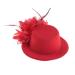 FRCOLOR Top Hat Hair Clip Feather Flower Decor Clips Fascinator Hat Veil Red Mini Top Hat for Tea Party Wedding Party