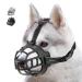 Ilepark basket muzzle for dogs silicone basket dog muzzle breathable all-round cover of the and adjustable carrier prevents barking biting and chewing.(Size 6 black) size 6 black
