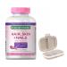Natures Bounty Hair Skin and Nails 250 Softgels with a Khaki Travel Pill Organizer 8 Compartments Portable Pill Case for Medicine Vitamins Supplement